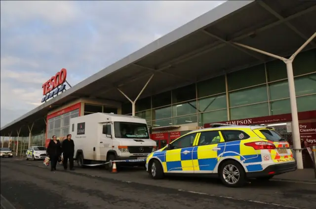 Police at Clacton Tesco