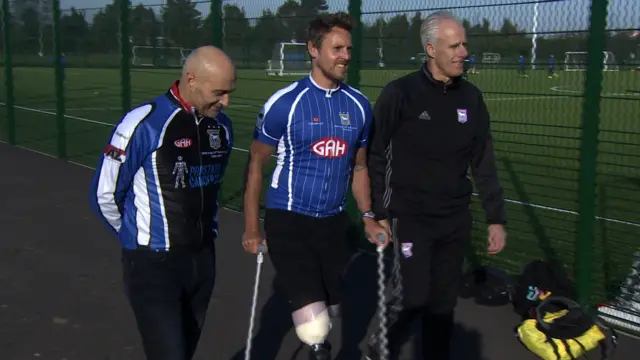 Shaun Whiter with Simon Milton and Mick McCarthy