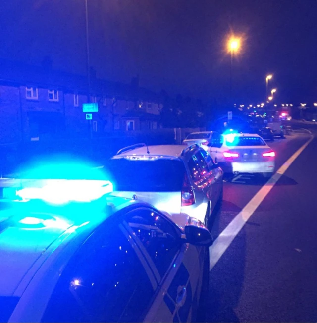 Police surround car in Leeds