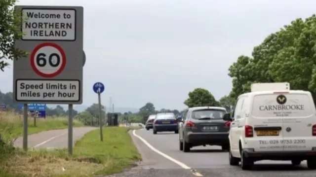 Vehicles crossing the Irish border