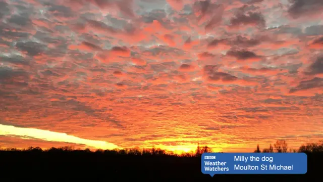 Sunset over south Norfolk