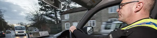 Police car being driven