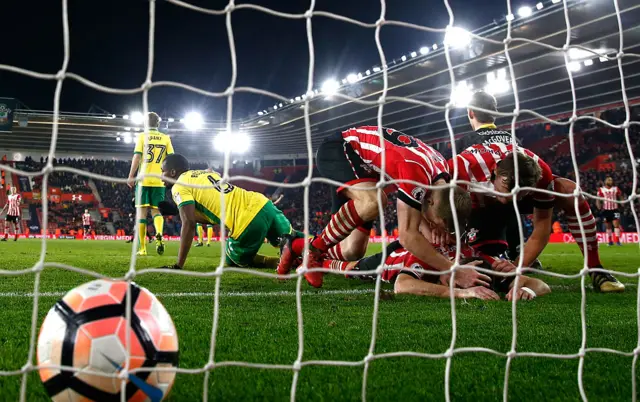 Southampton scoring against Norwich City