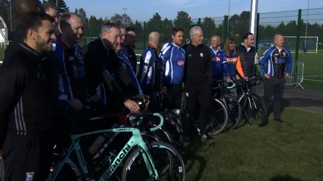 Shaun Whiter with other cyclists taking part in charity event