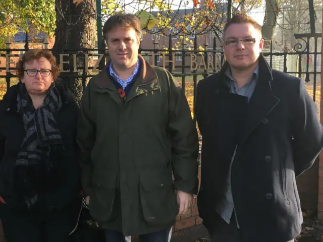 Julian Sturdy with local councillors outside Queen Elizabeth Barracks