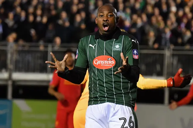 Plymouth striker Arnold Garita