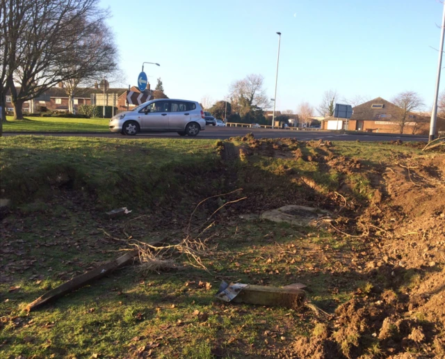 Scene of Royston fire engine crash