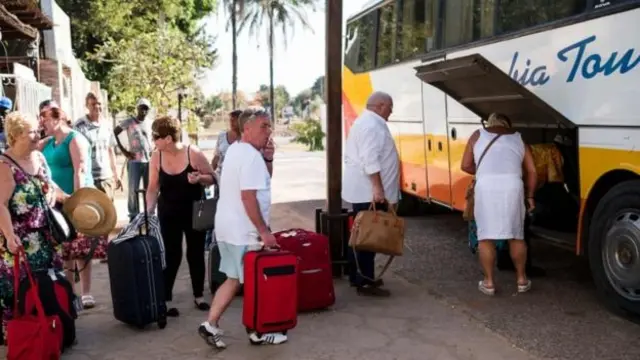 Holidaymakers leaving Gambia