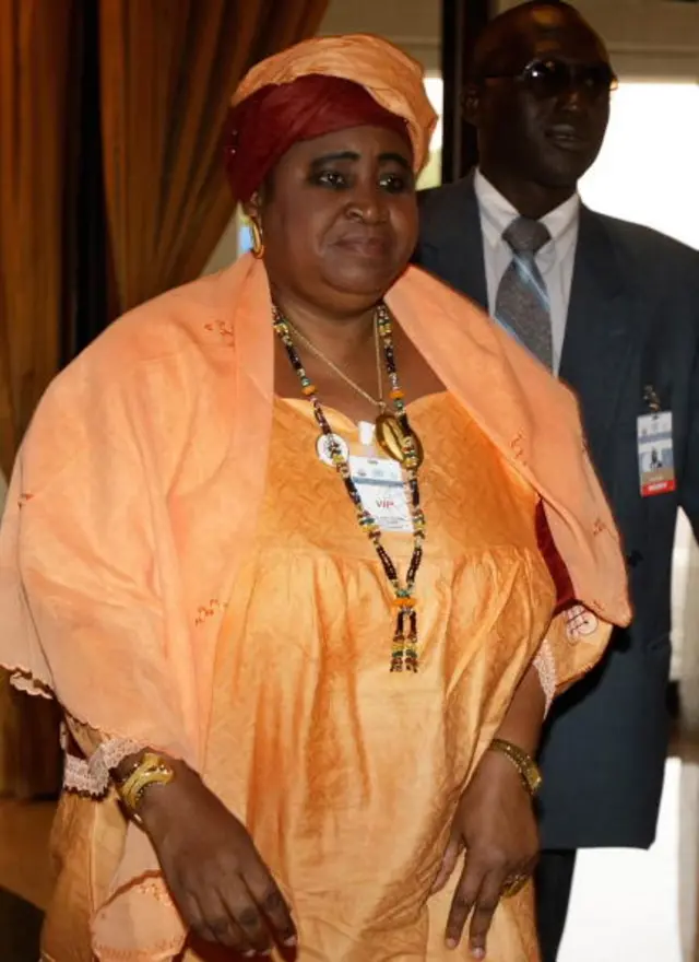 Isatou Njie-Saidy, vice president of Gambia, walks into a meeting on the sidelines of a UN-sponsered conference seeking ways to limit the impact of the financial crisis on developing countries in Doha on November 30, 2008