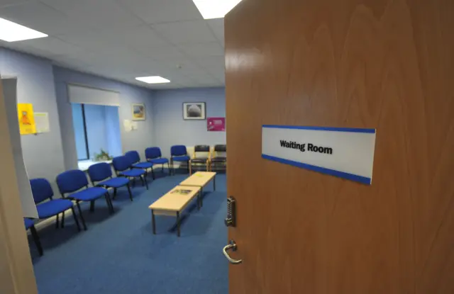 A waiting room in a GP's surgery