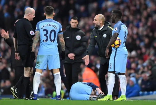 Pep Guardiola gestures