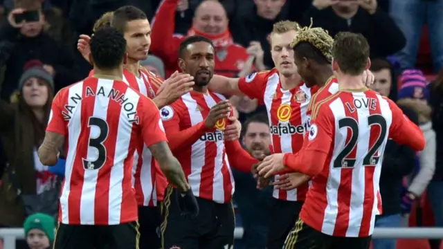 Jermain Defoe of Sunderland celebrates