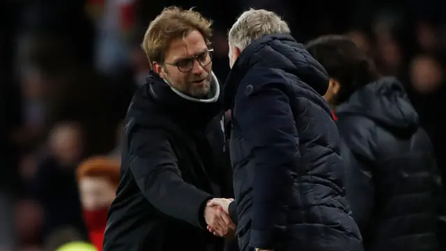 David Moyes and Liverpool manager Jurgen Klopp