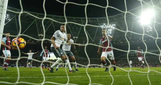 Jesse Lingard hits the post