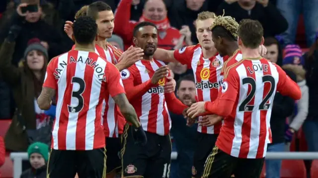 Jermain Defoe of Sunderland celebrates