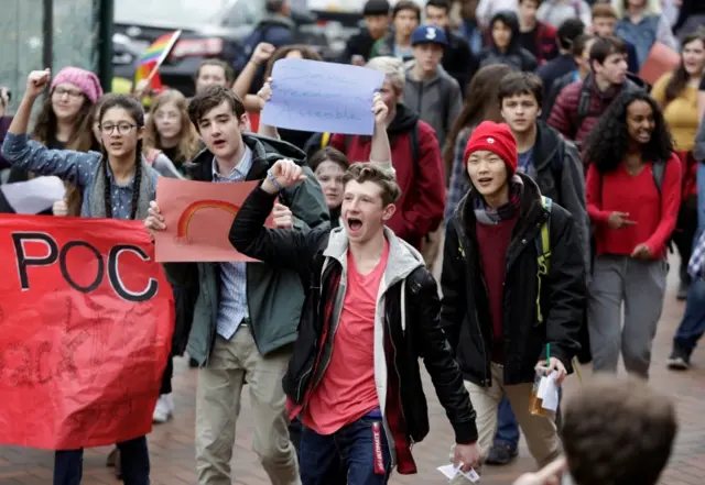 Protesters march in Seattle