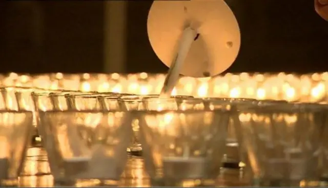 Candles lit in York Minster's Chapter House