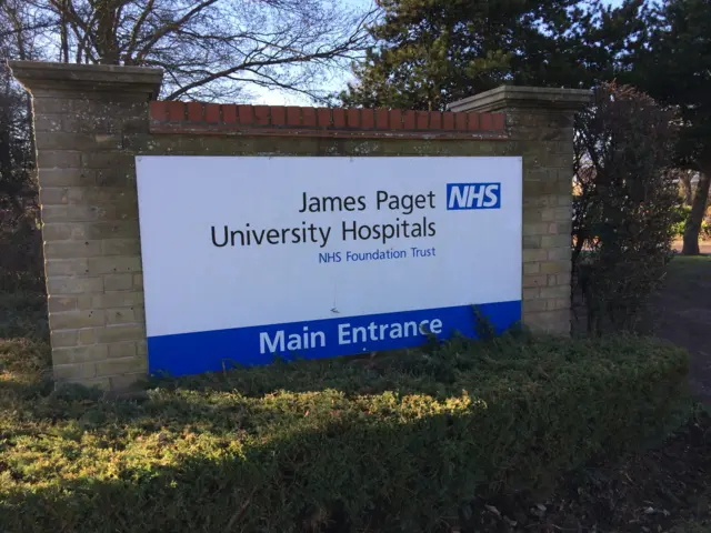 Sign for James Paget University Hospital