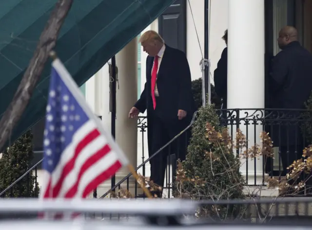 Donald and Melania Trump leave Blair House