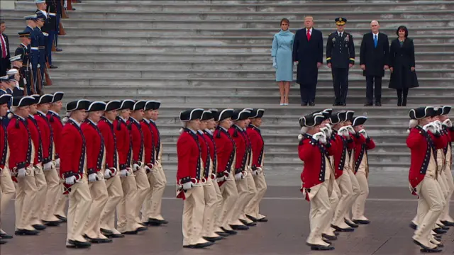 Troops dressed as soldiers from Revolutionary times