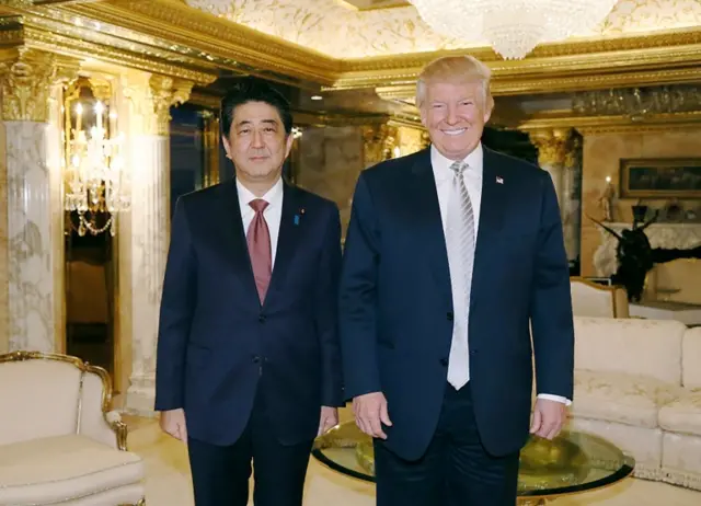 Japanese PM Shinzo Abe and Donald Trump