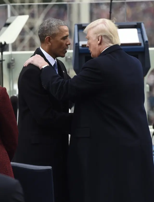 Trump speaks to the now former President Obama