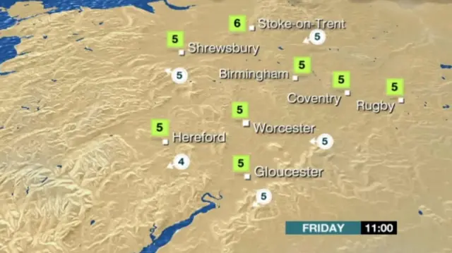 Friday's weather forecast