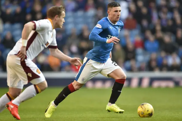 Rangers winger Michael O'Halloran with the ball against Motherwell