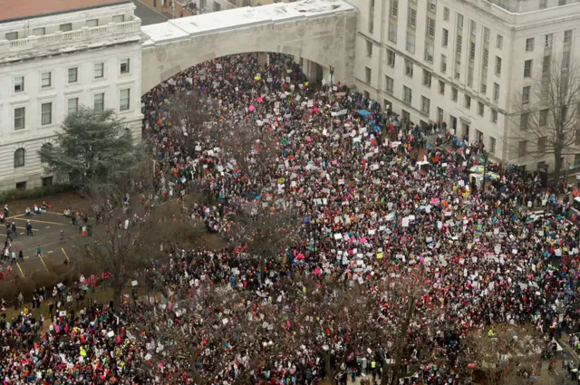 Aerial shot near the US Capitol