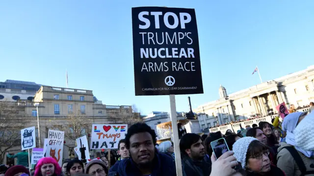 Protesters in London