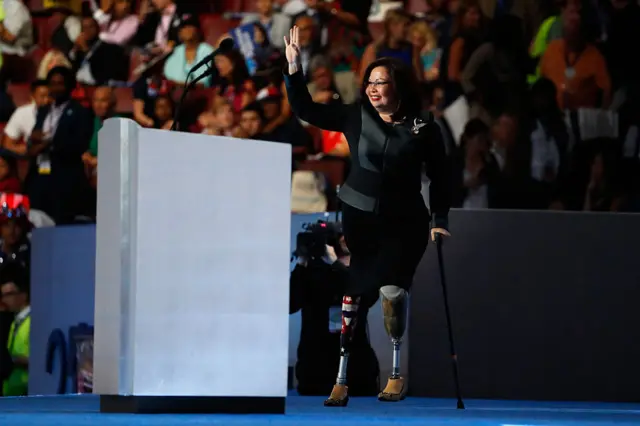 Duckworth spoke at the Democratic convention this summer