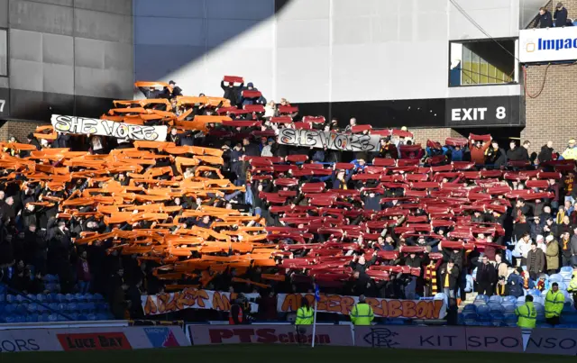 Motherwell fans inside Ibrox