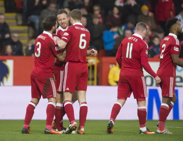 Aberdeen players celebrate