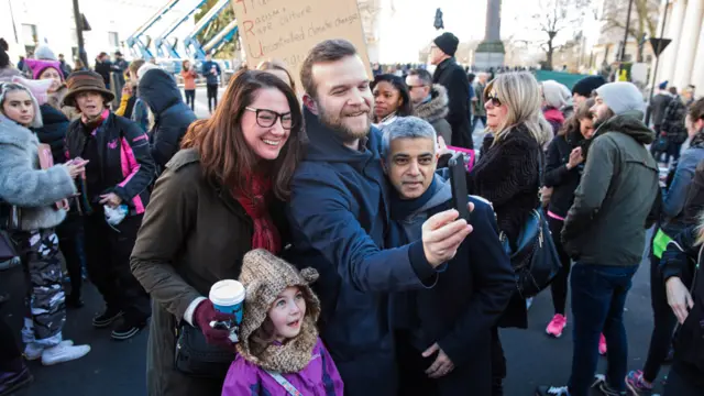 Sadiq Khan in Trafalgar Square