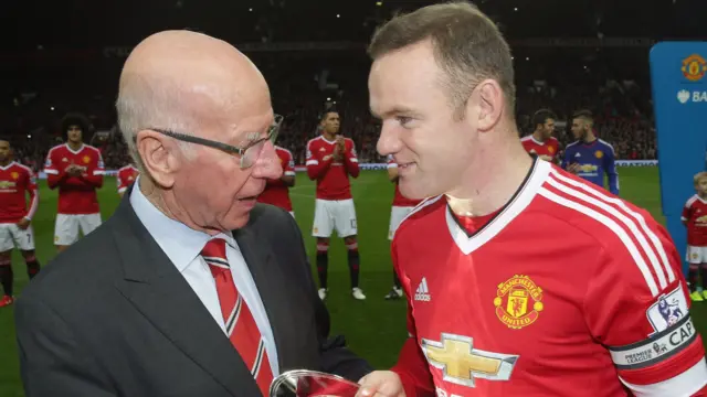 Wayne Rooney and Bobby Charlton