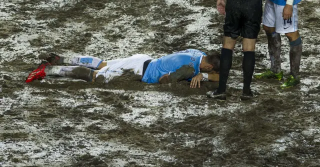 Muddy pitch