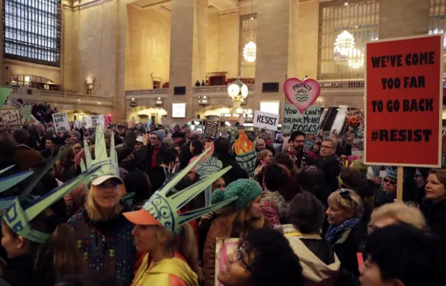 Grand Central Terminal also was rammed full of protesters