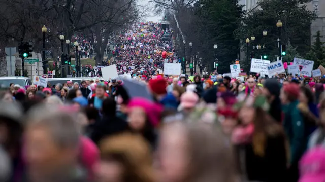 marching women