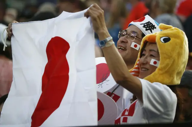 Supporters of Japan's Kei Nishikori