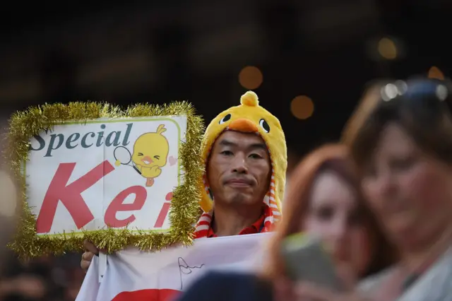 Supporters of Japan's Kei Nishikori