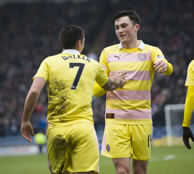 Hearts' Jamie Walker (left) and John Souttar