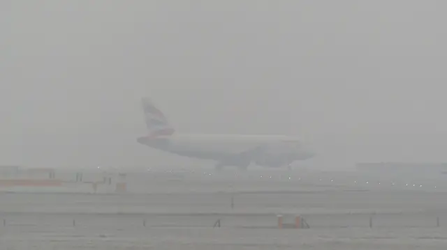 Fog at Heathrow airport