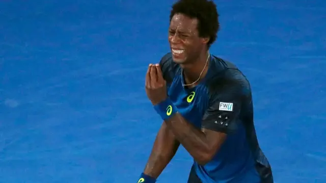 Gael Monfils reacts