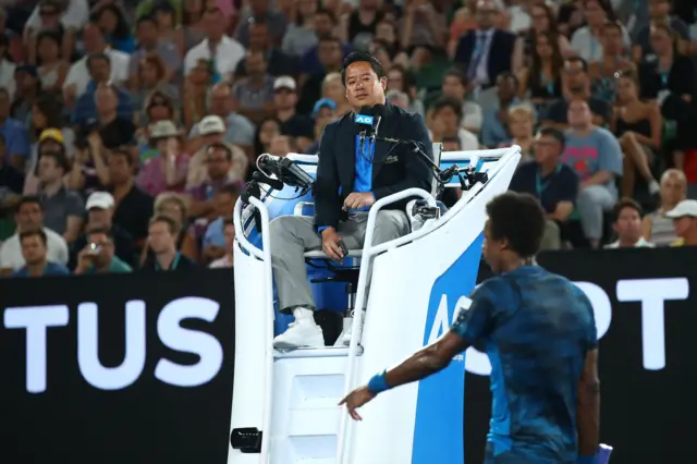 Gael Monfils and the referee