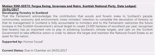 Here's the motion from Rural Economy Secretary Fergus Ewing