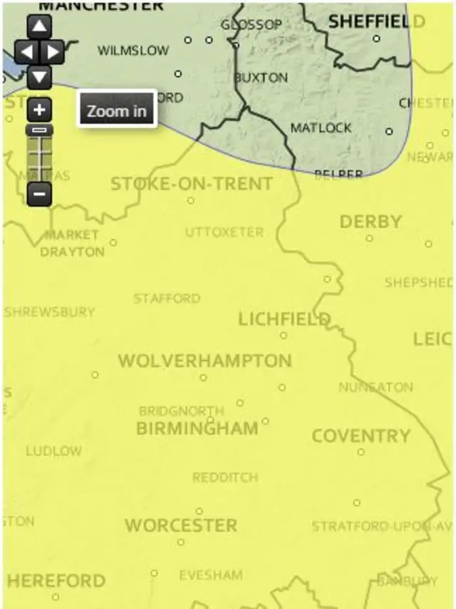 Met Office weather warning map