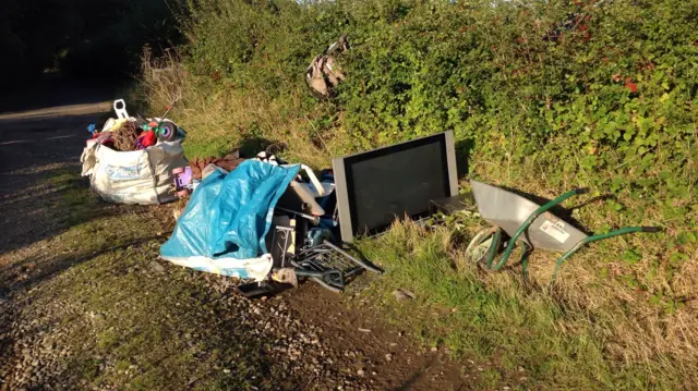 Flytipped rubbish