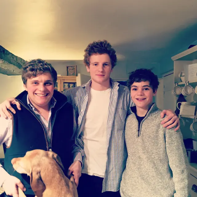 Hugo Fairbanks-Weston (c) with friends