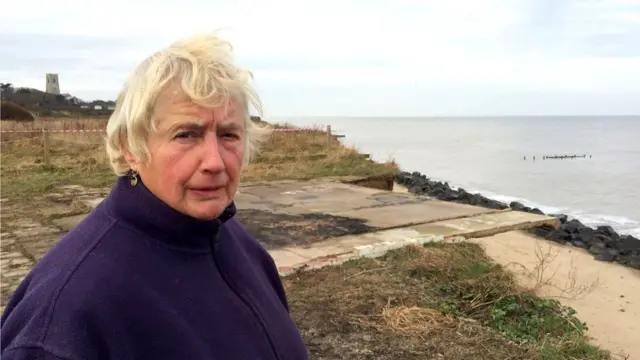 Bryony Nierop-Reading standing on the cliff top in Happisburgh