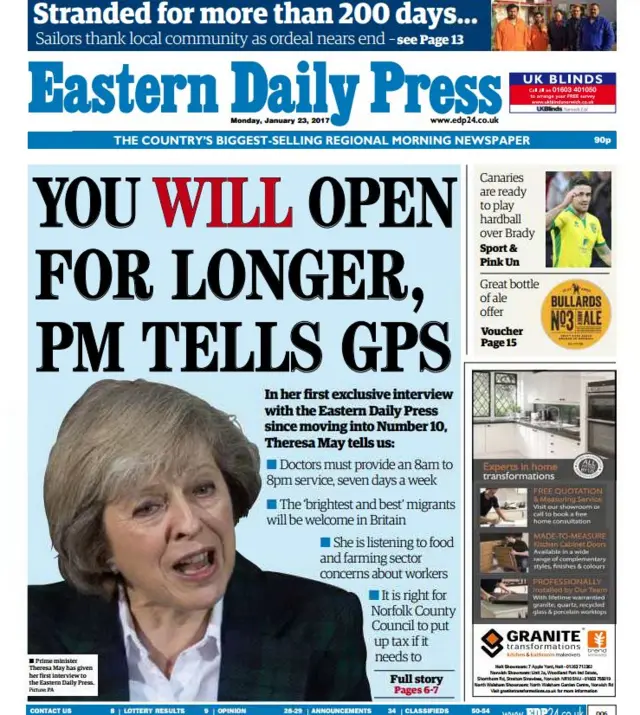 Front page of the EDP